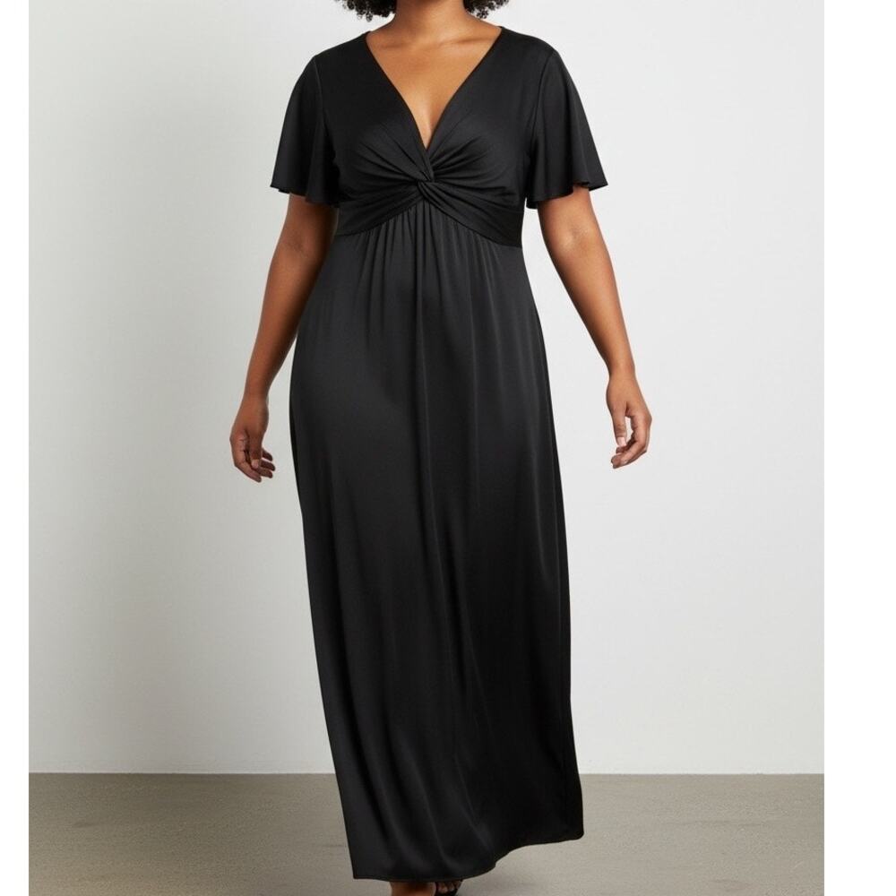 Show Me Your Mumu Maxi Dress Size XXL Black Rome Twist Wedding Bridesmaid Gown